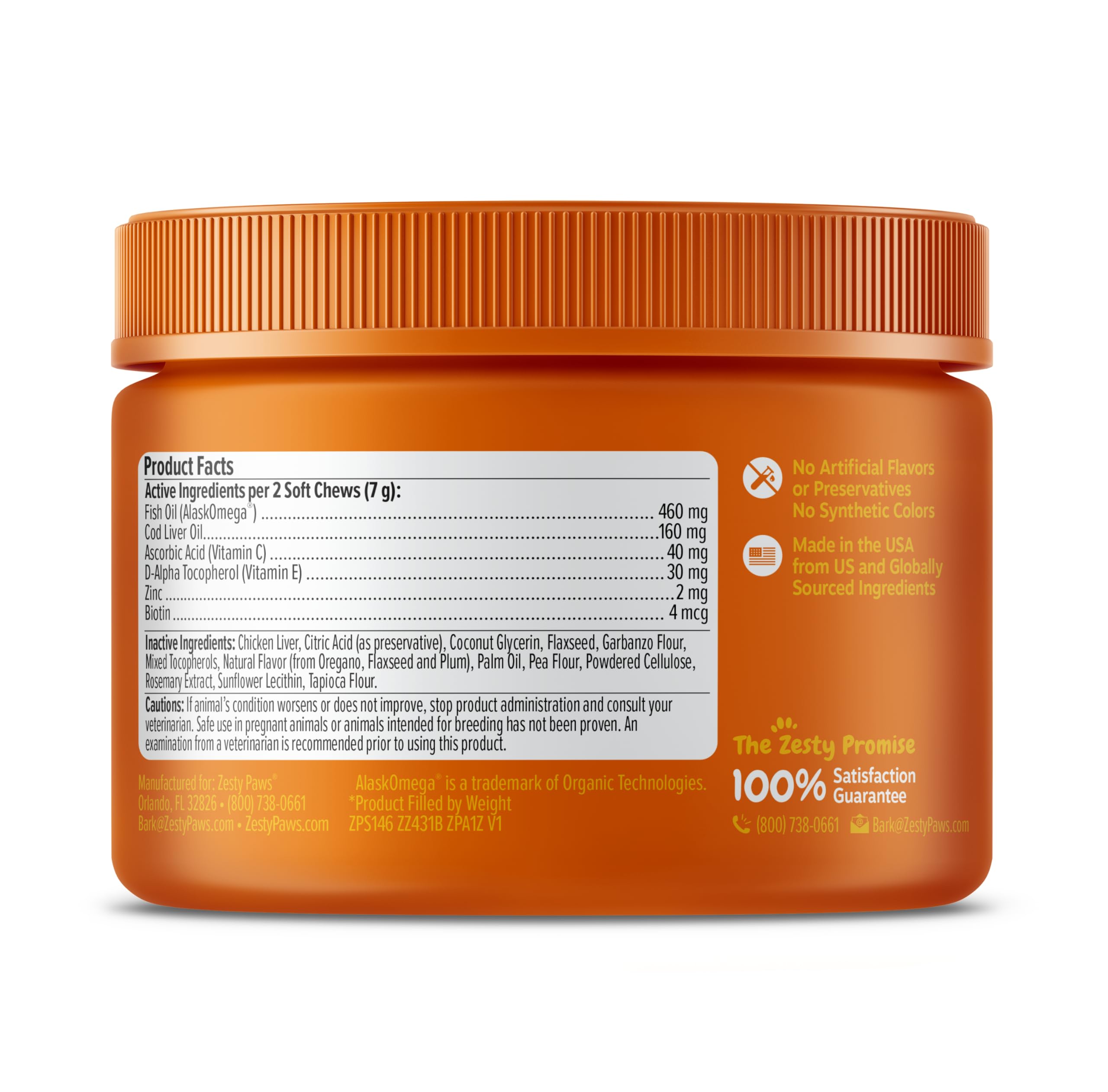 Zesty Paws vitamins C & E antioxidant chews for canine support.