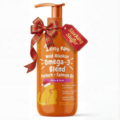 Zesty Paws Wild Alaskan Omega-3 bottle-pour supports skin and coat health