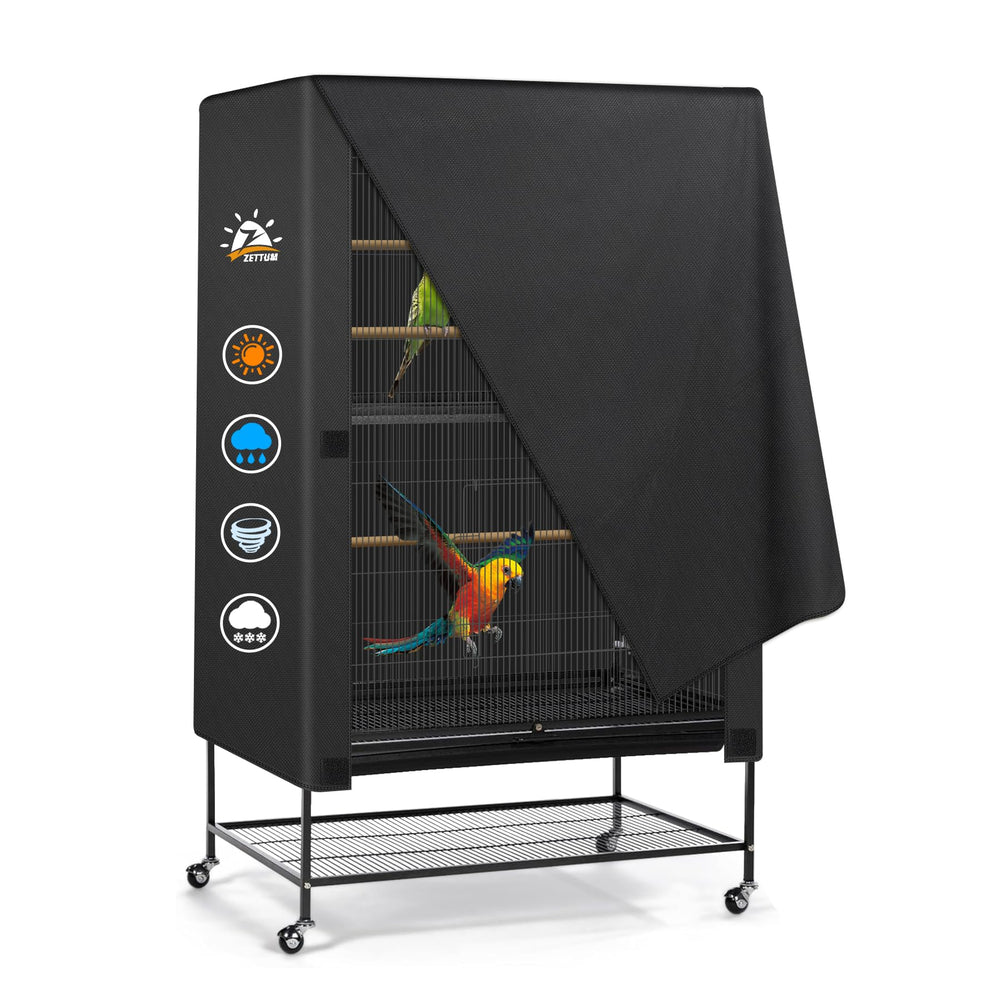 Zettum bird cage cover in 600D oxford fabric protects cages from rain and dust