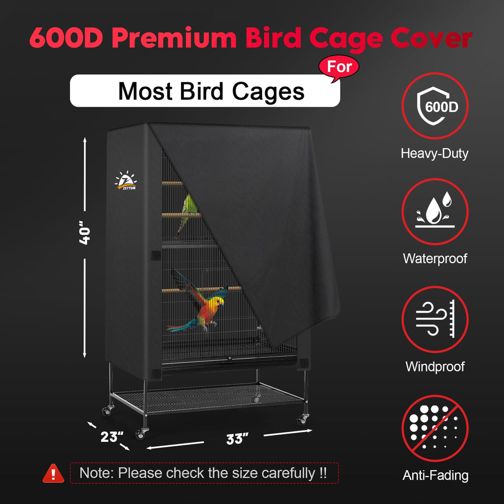 Zettum bird cage cover shows easy-on, easy-off design for quick setup