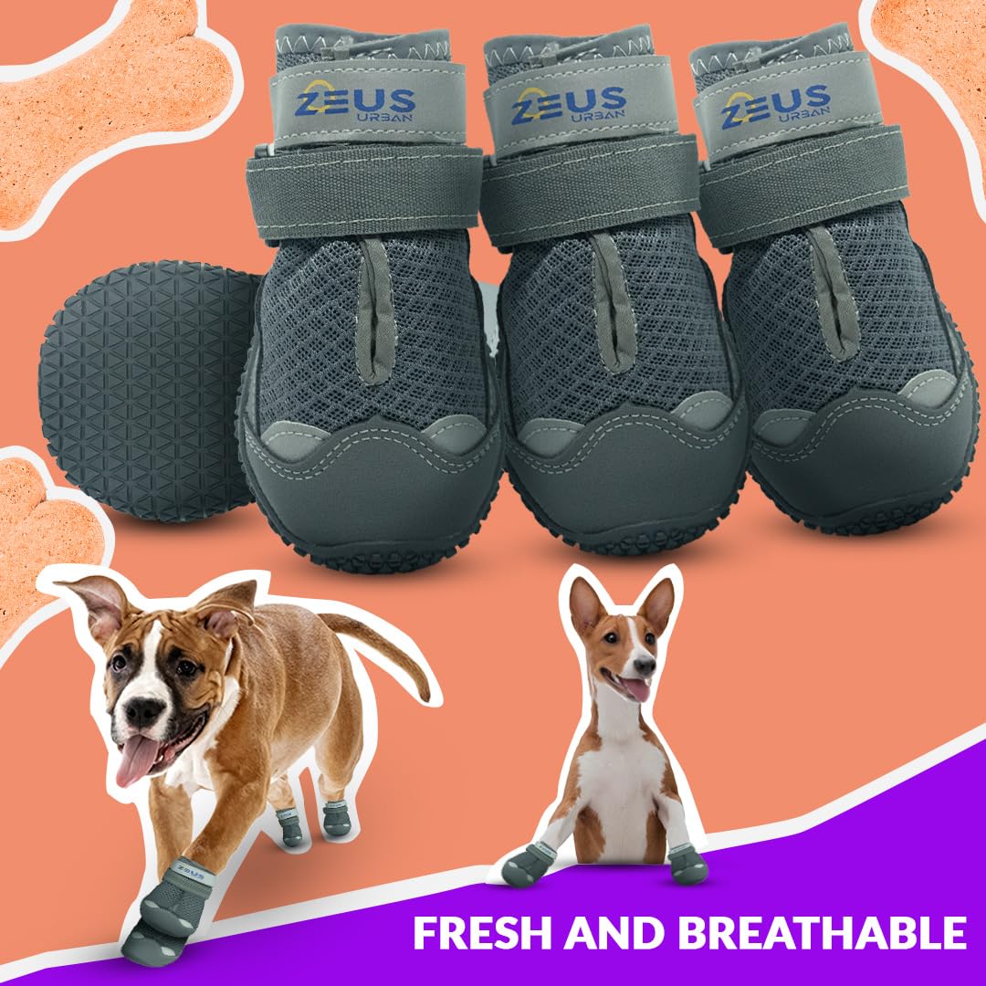 ZEUS URBAN dog boots ideal for hiking and camping over rough terrain.