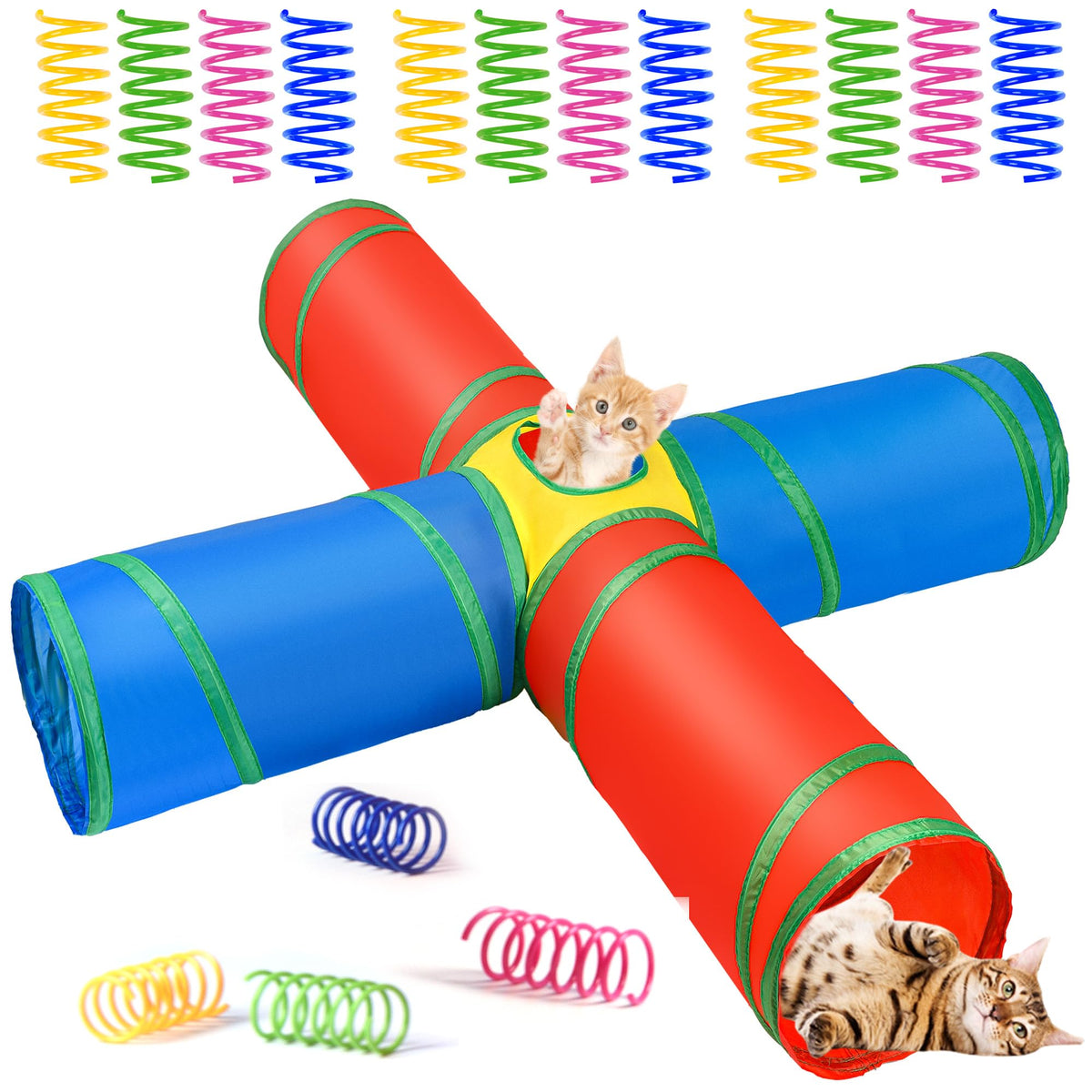 ZeyZoo cat tunnel 4-way collapsible for indoor play and bonding