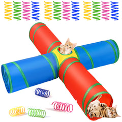 ZeyZoo cat tunnel 4-way collapsible for indoor play and bonding