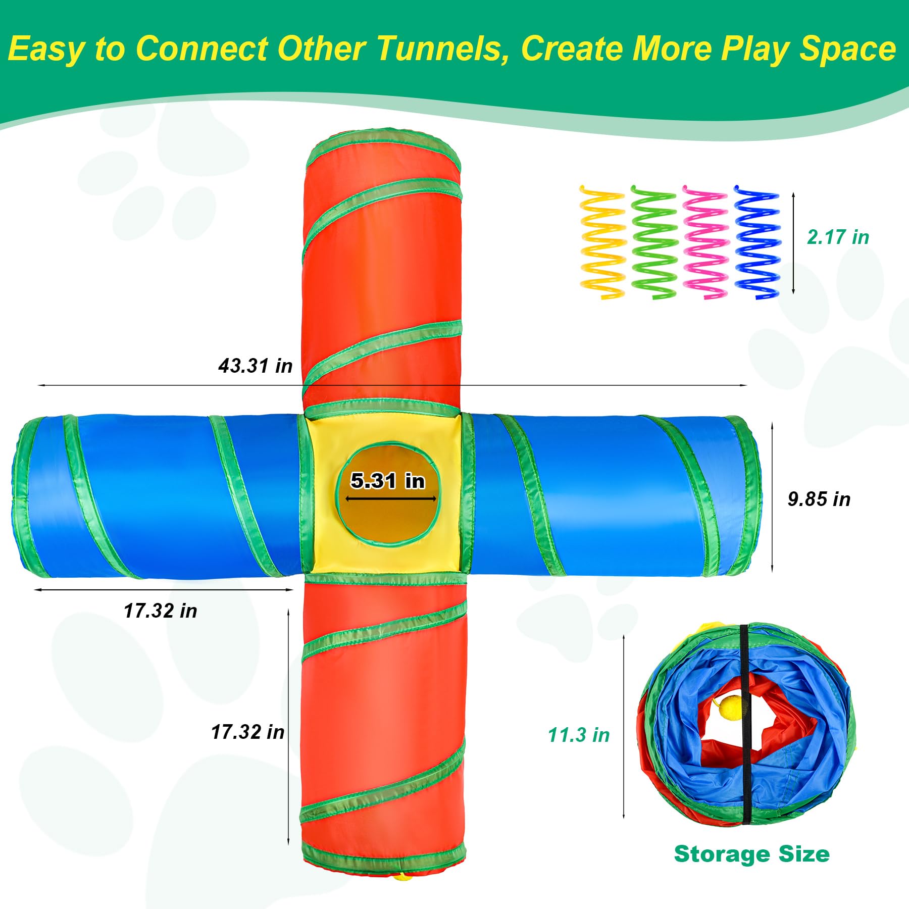 ZeyZoo rabbit tunnel with peephole for peekaboo exploration