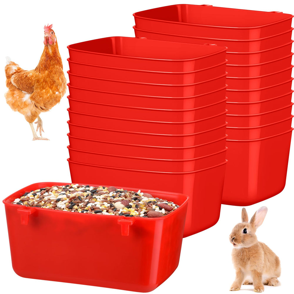 Zhehao 20-pcs bird cage cups red hanging assembly for easy feeding.