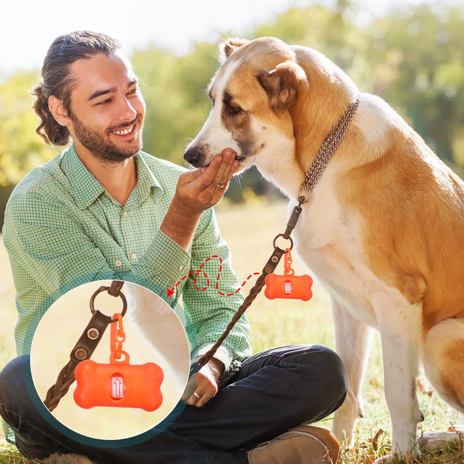Zhehao bone dog poop bag dispenser shows leak proof bags for walks