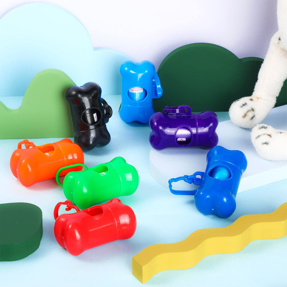 Zhehao bone shaped poop bag dispenser in green with hook for trails and hikes