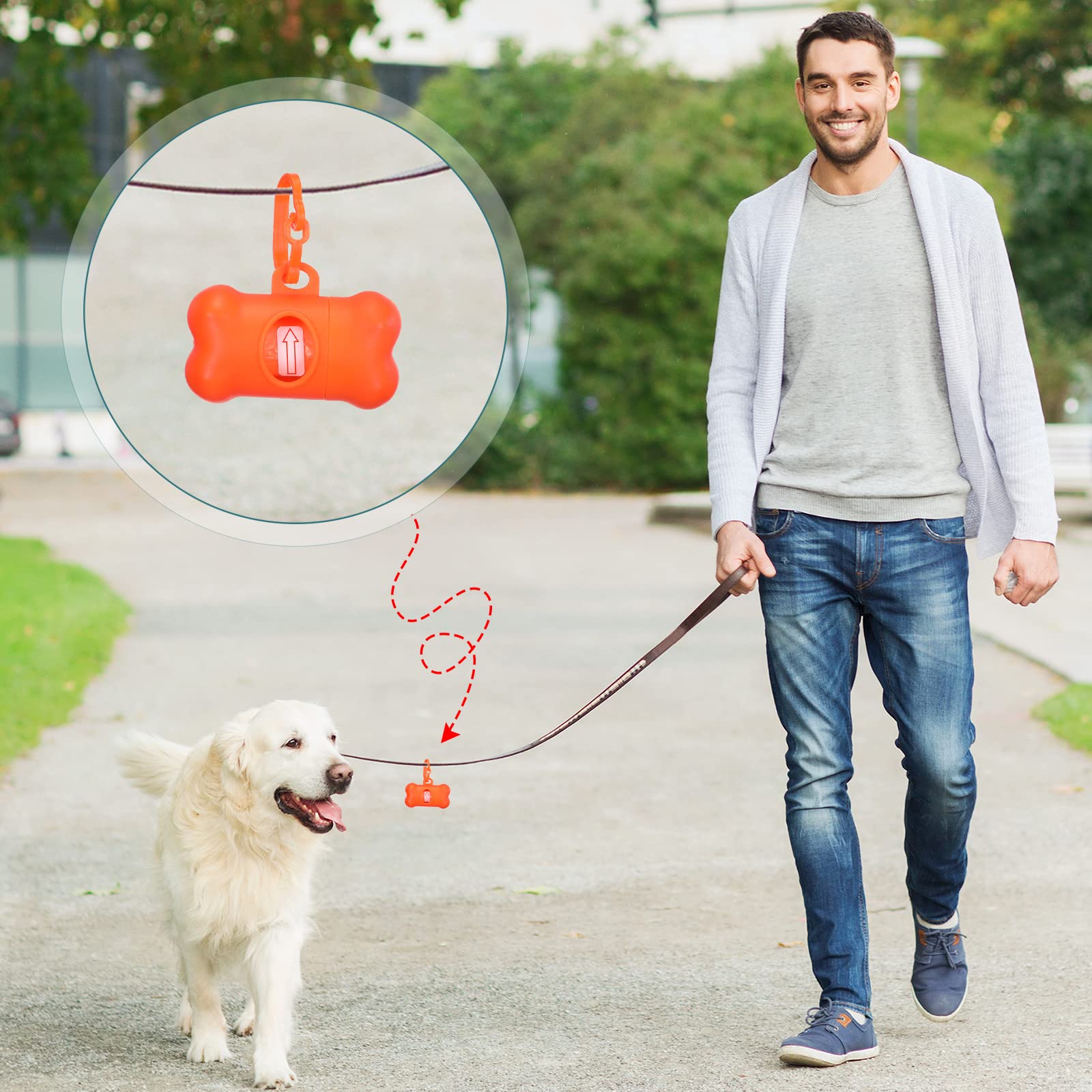 Zhehao bone shaped poop bag dispenser in purple for organized dog walks