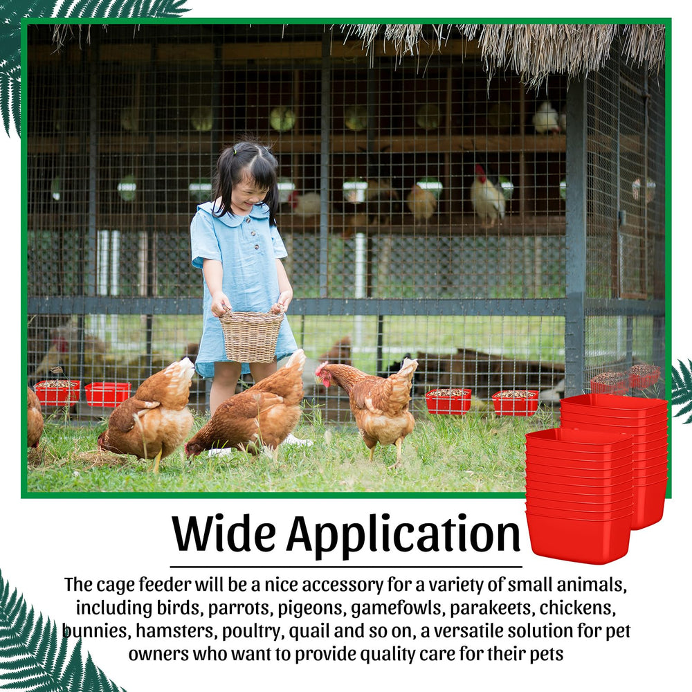 Zhehao easy-clean feeder cups red simplify cage maintenance.