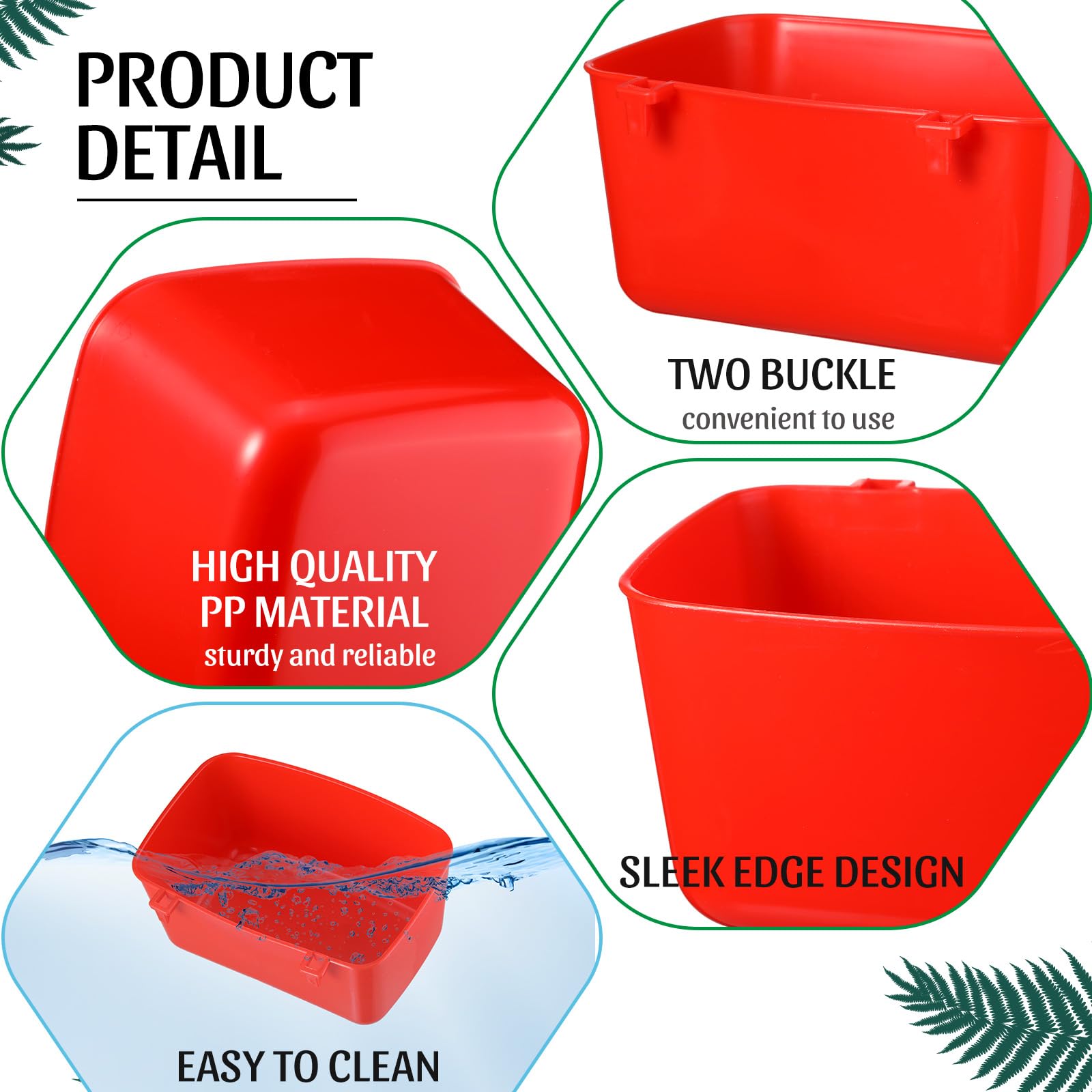 Zhehao wire cage hanging feeder red cup improves accessibility.