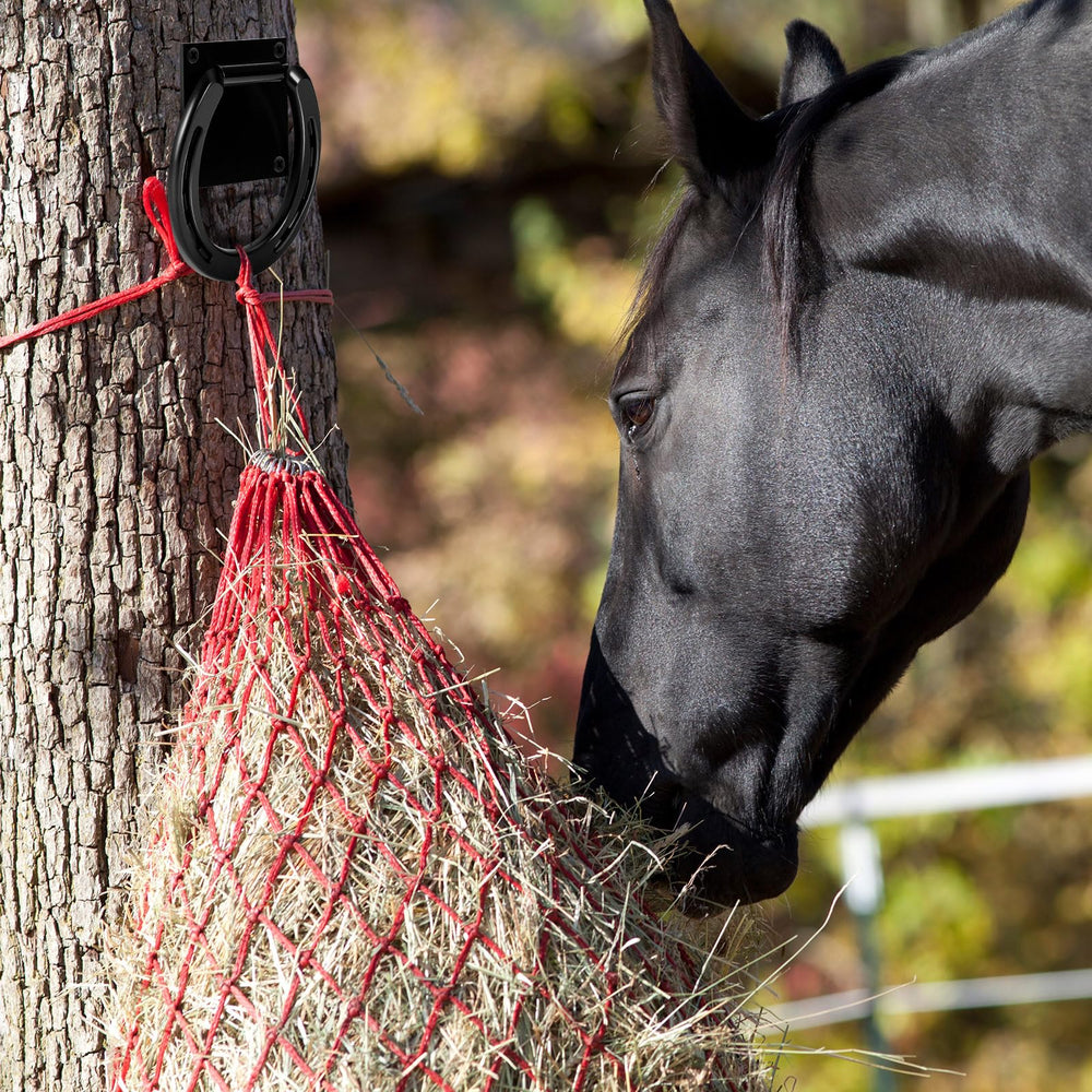 Zhengmy horseshoe cross tie ring installed in a stall for safe tie-off.