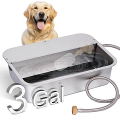ZHEQOGZH 3-gallon dispenser outdoors ensures constant hydration for pets.