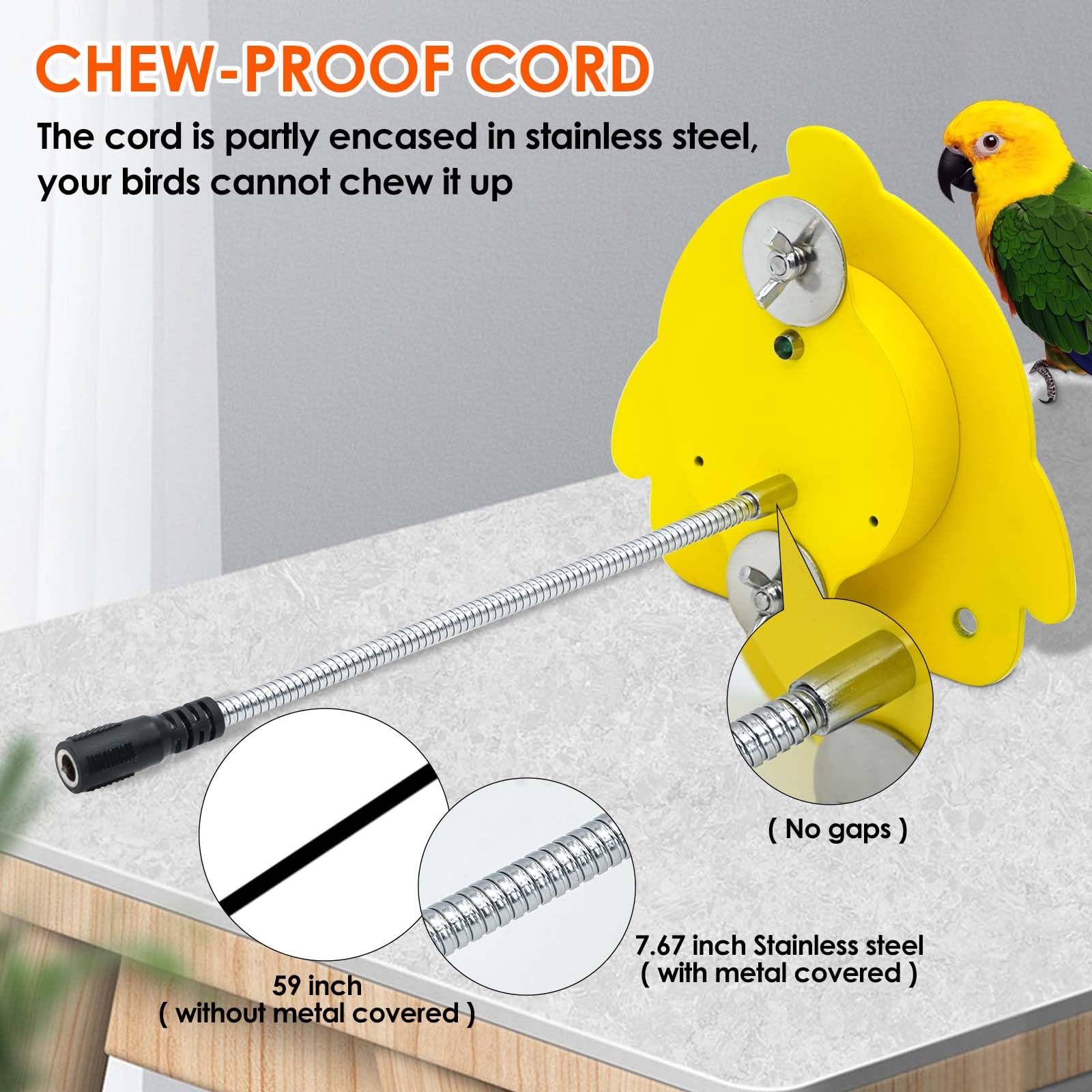 ZHEQOGZH small-to-mid-size birds stay cozy with this compact heater.