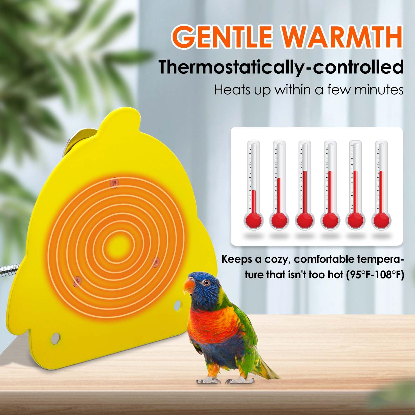 ZHEQOGZH snuggle bird warmer top view provides reliable pre-sleep warmth.