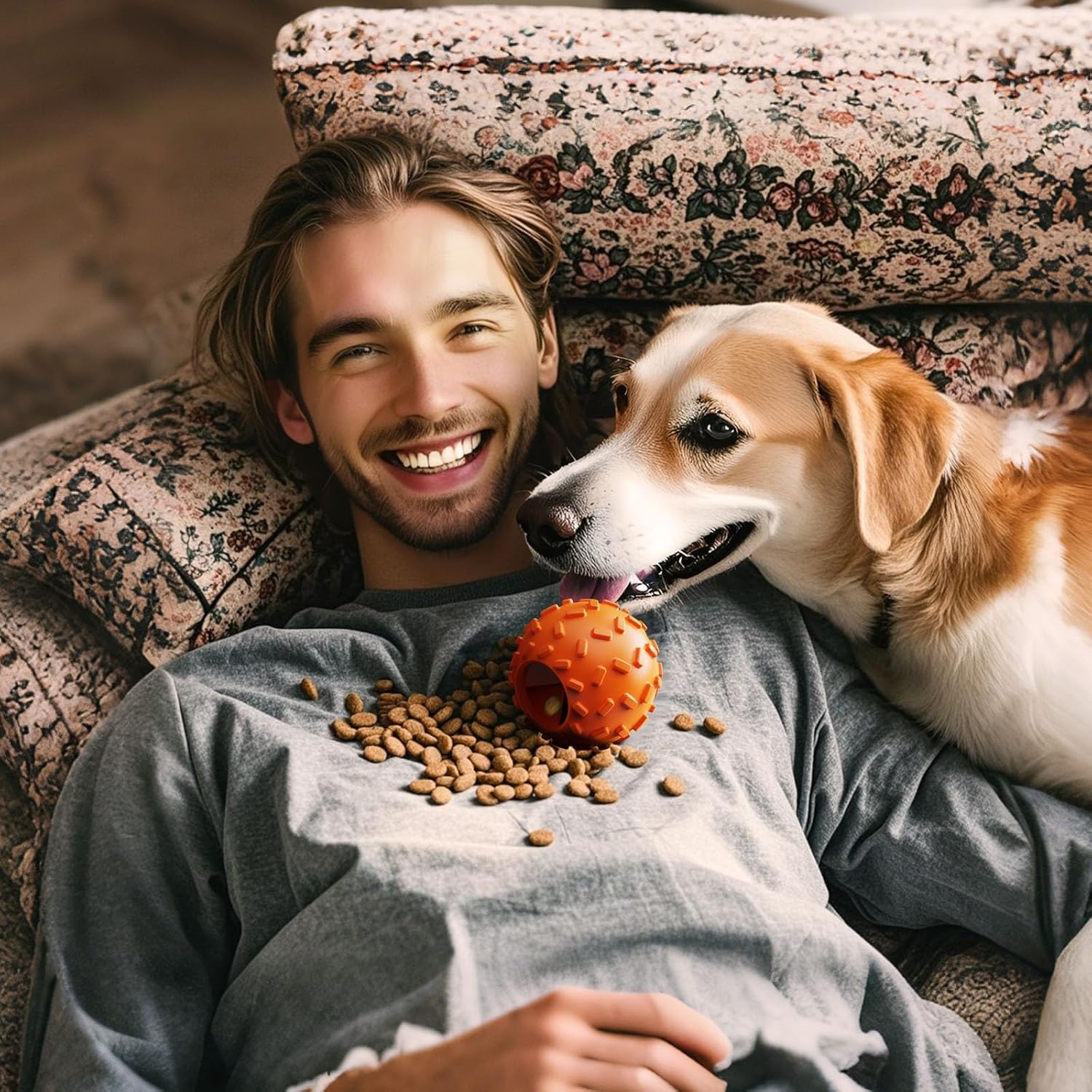 ZHIERDE small dog teething ball aids puppy chewing and training sessions.