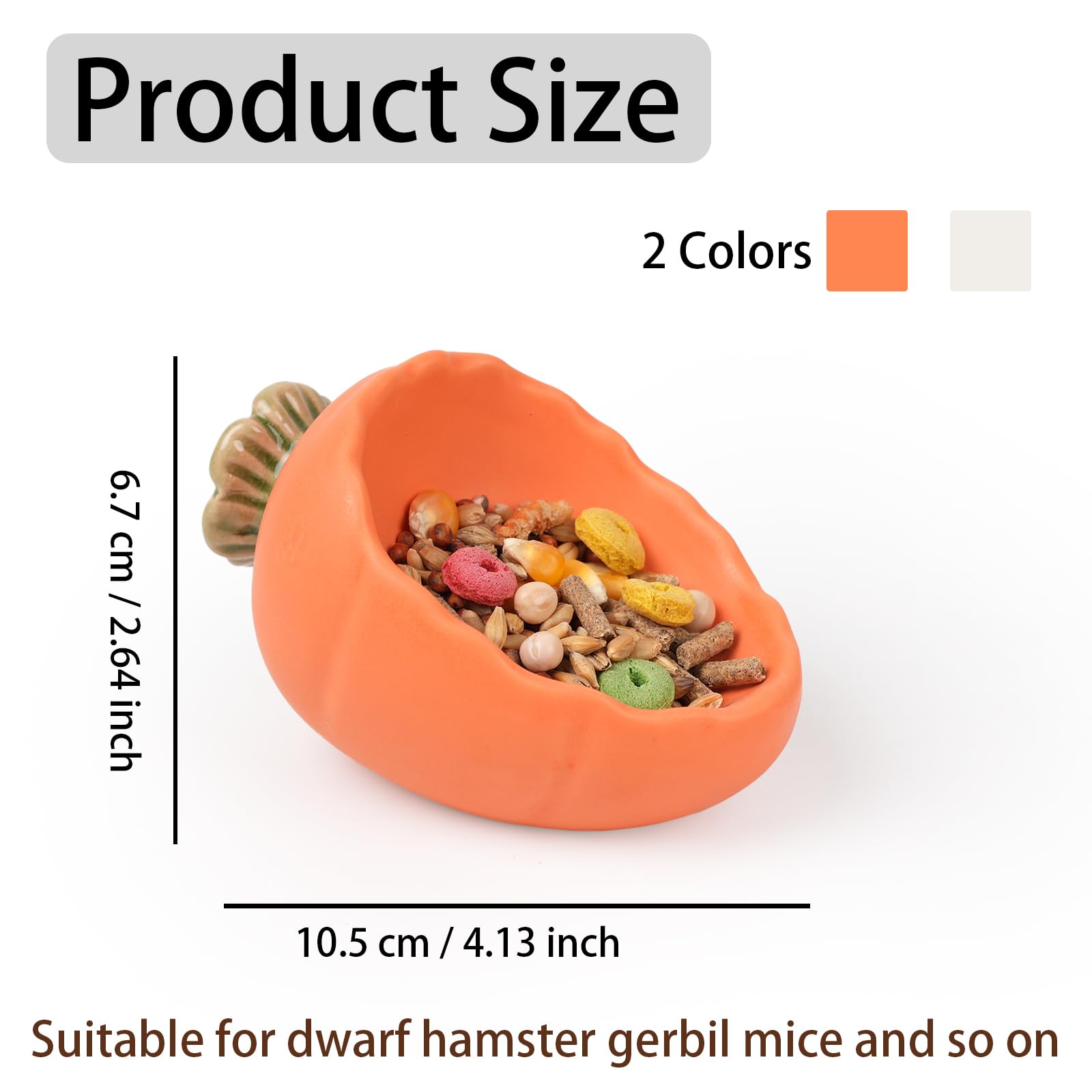 Zhilishu ceramic hamster water bowl with stable wide base design.