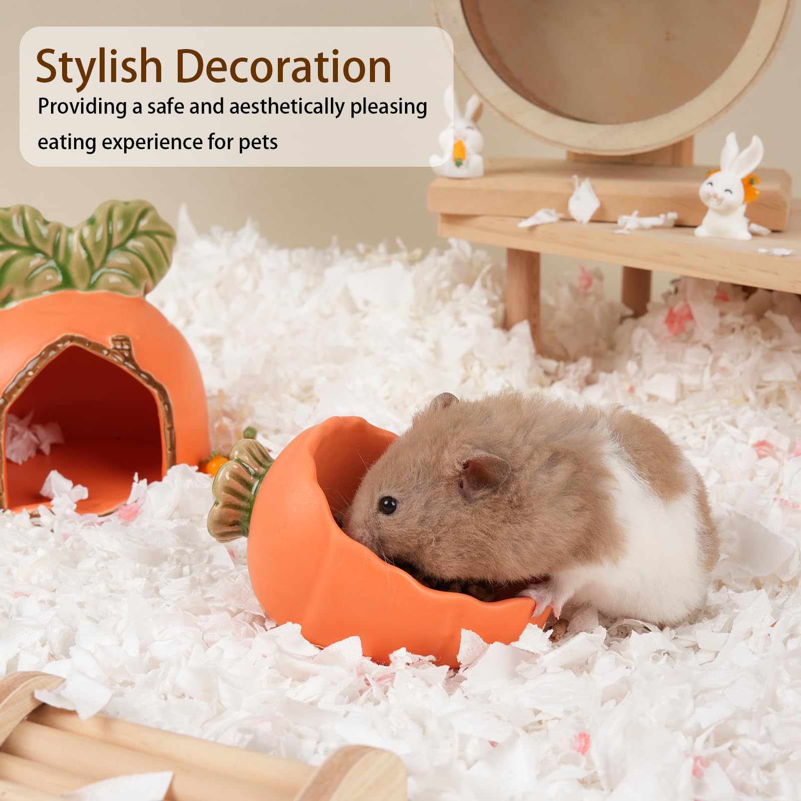 Zhilishu compact small-pet bowls fit many tiny pets.