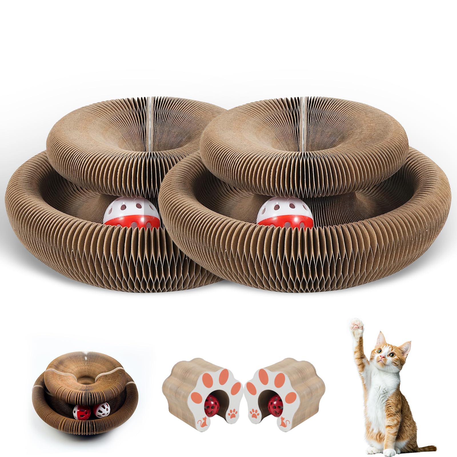 ZHIYUEJING foldable accordion scratch board for cats – durable cardboard scratching surface