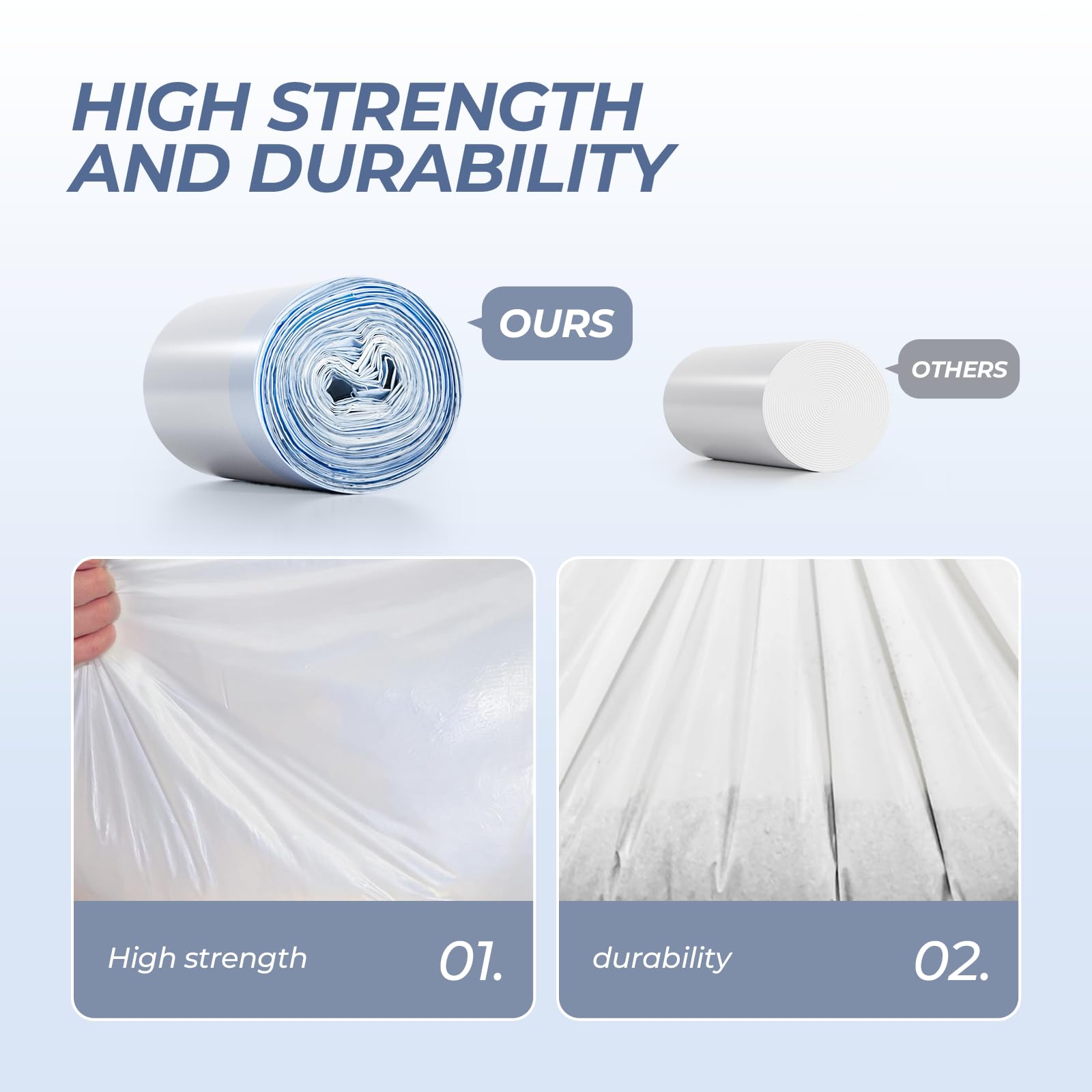 ZHMZ litter box liners 120 bags on rolls image conveys long-supply convenience.