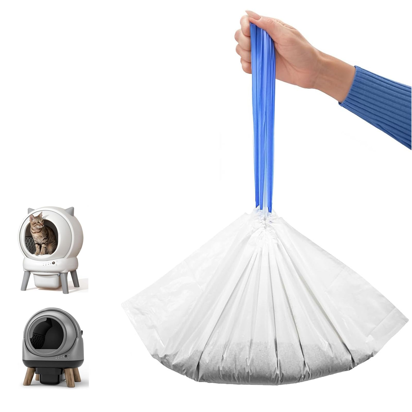 ZHMZ litter box liners demonstrate compatibility with waste drawers and bins.