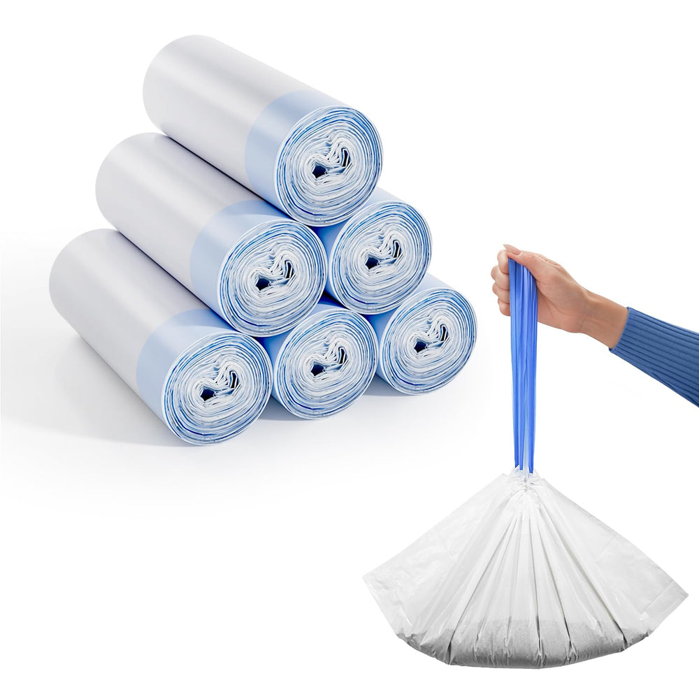 ZHMZ litter box liners drawstring closeup demonstrates secure disposal.