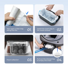 ZHMZ litter box liners heavy-duty material closeup highlights tear-resistant design.