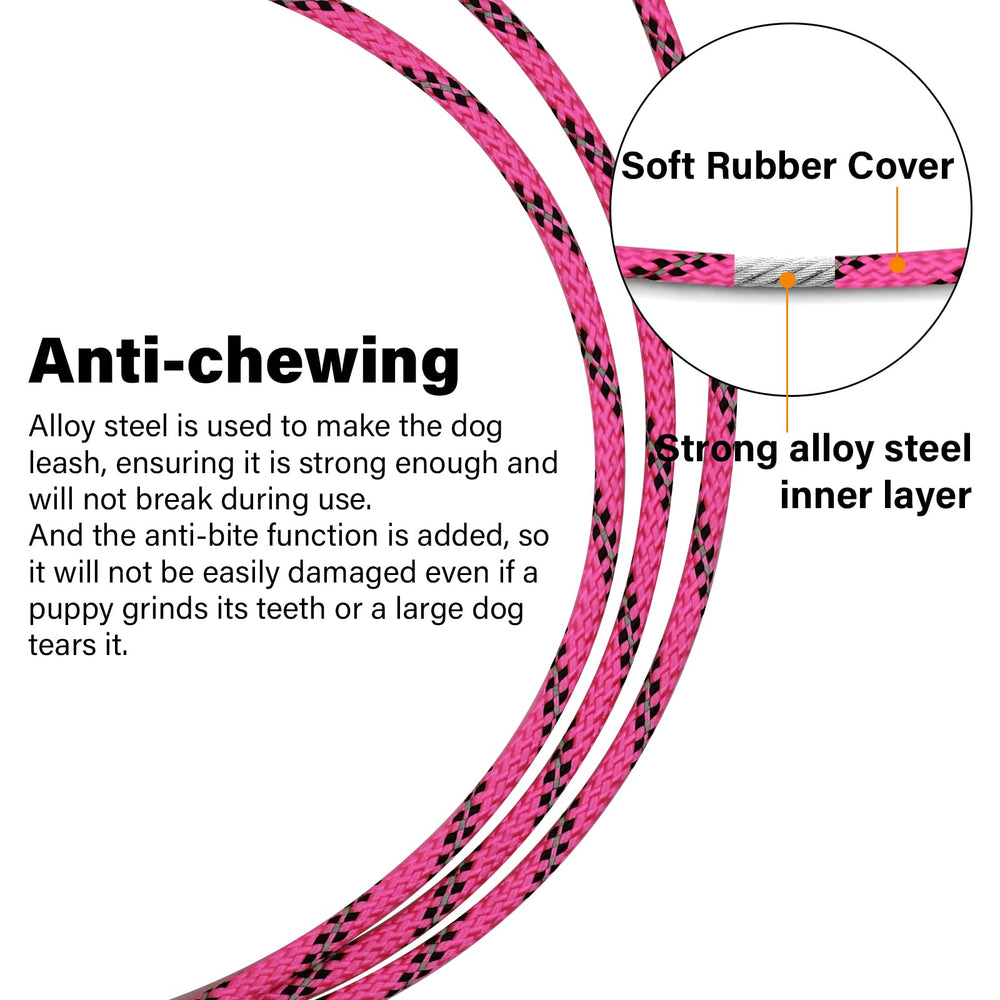 ZHOMA chew-proof dog leash with comfortable handle for longer walks.