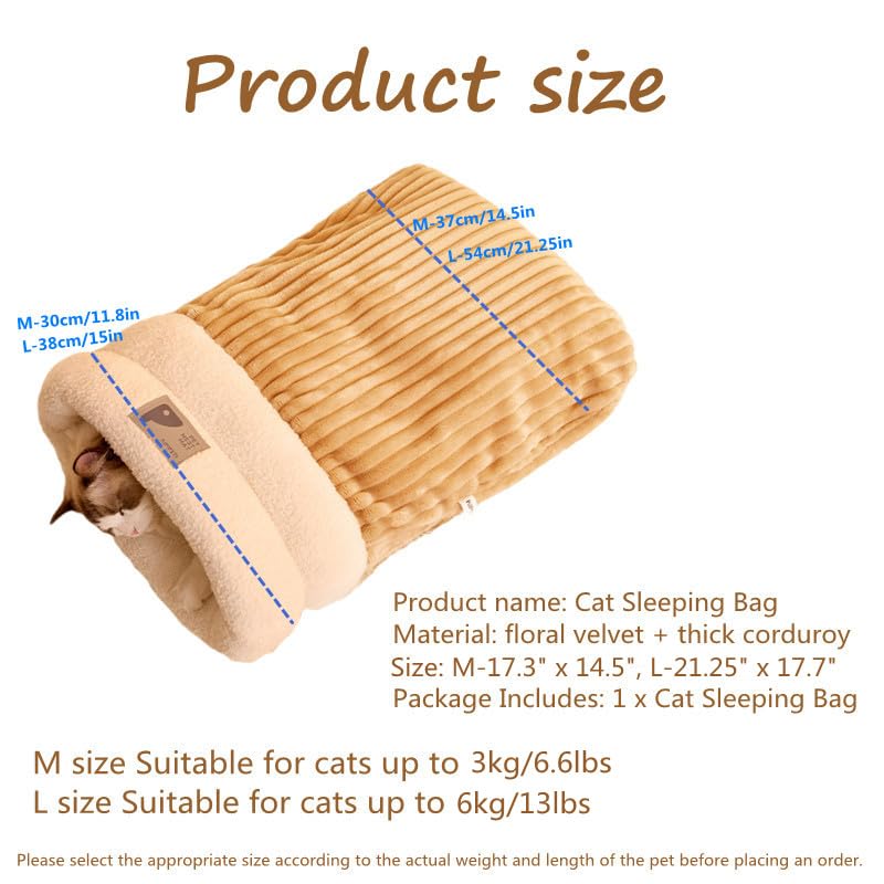 ZHUANXUA Zhuandis cat bed size M-L suits growing kittens.