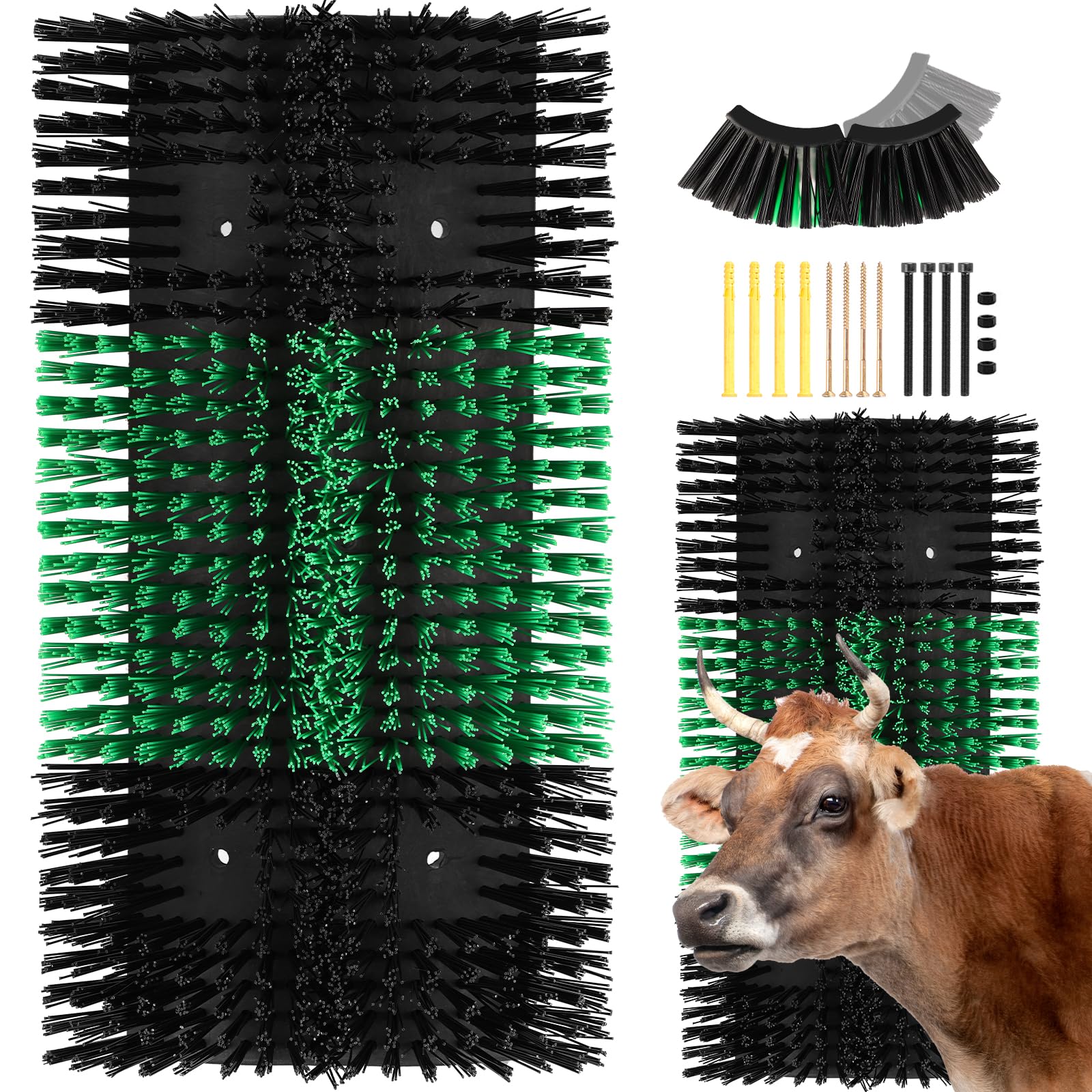 Zhuo·LeLe upgraded XL livestock scratching brush back plate mounted for stable grooming sessions