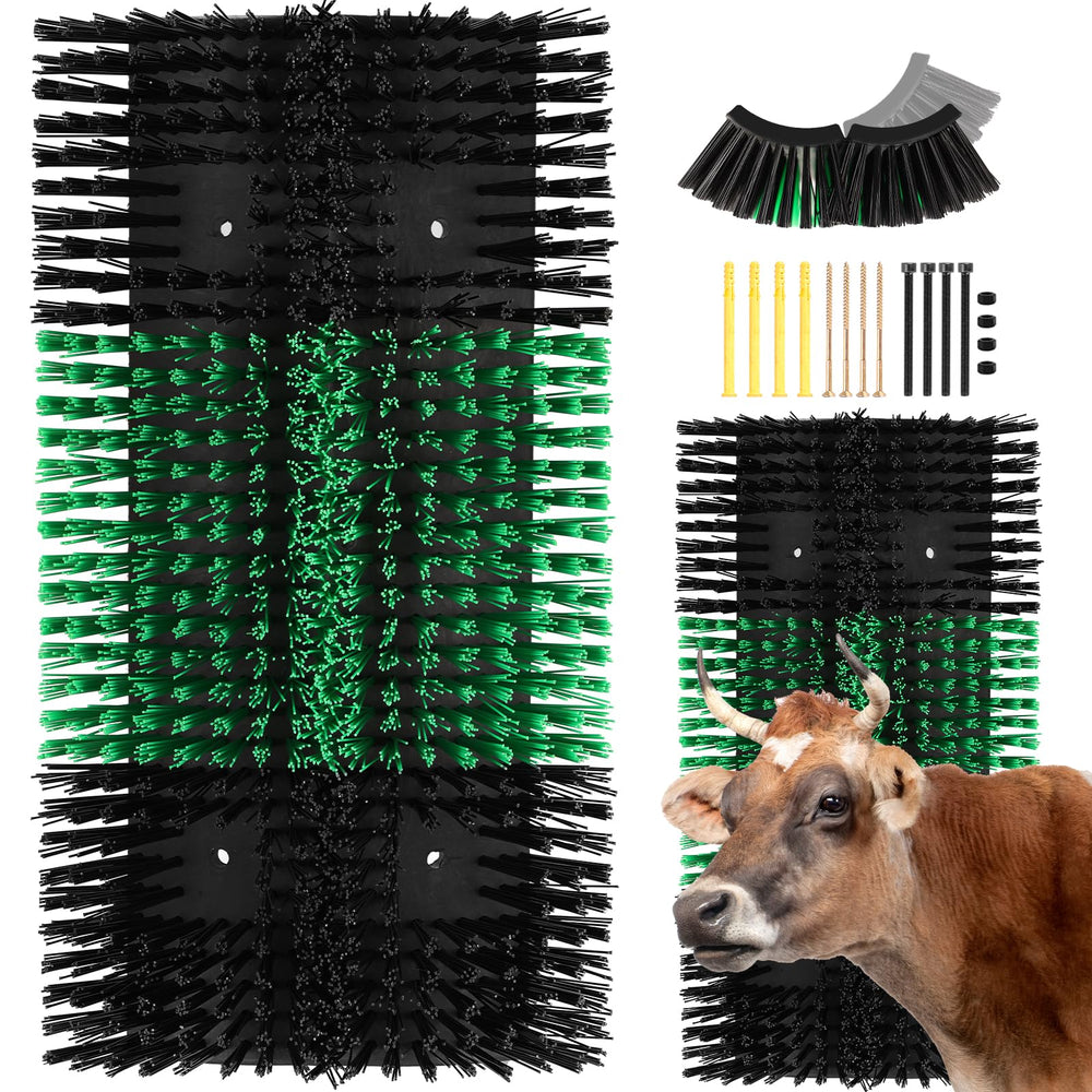 Zhuo·LeLe upgraded XL livestock scratching brush back plate mounted for stable grooming sessions
