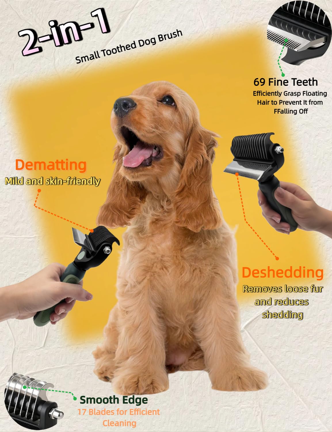 Zhuoyue ZX large dematting brush targets thick fur with precision