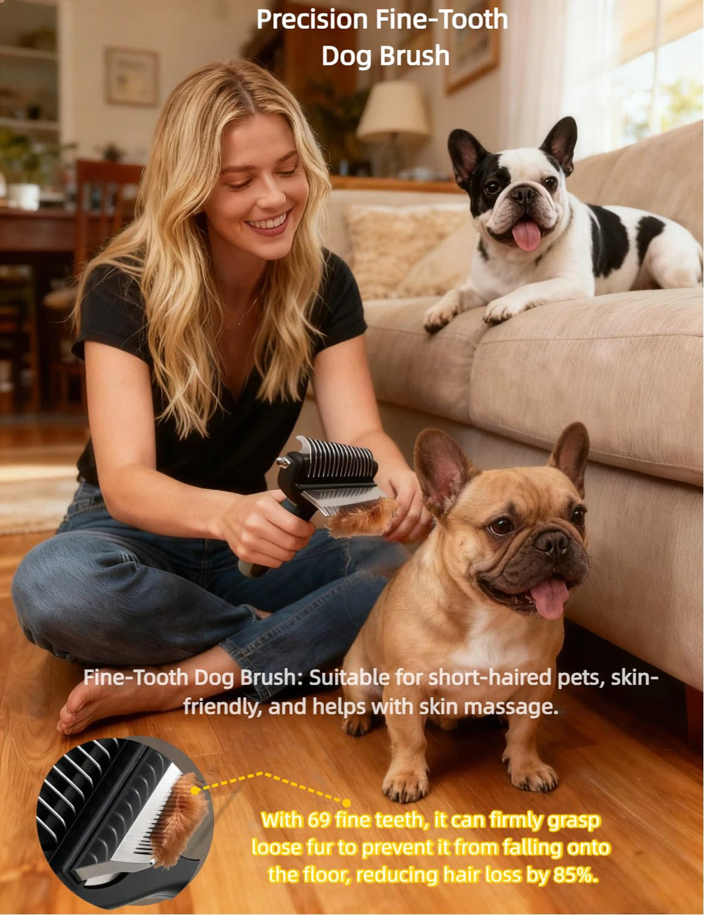 Zhuoyue ZX undercoat rake with 22 blades untangles knots