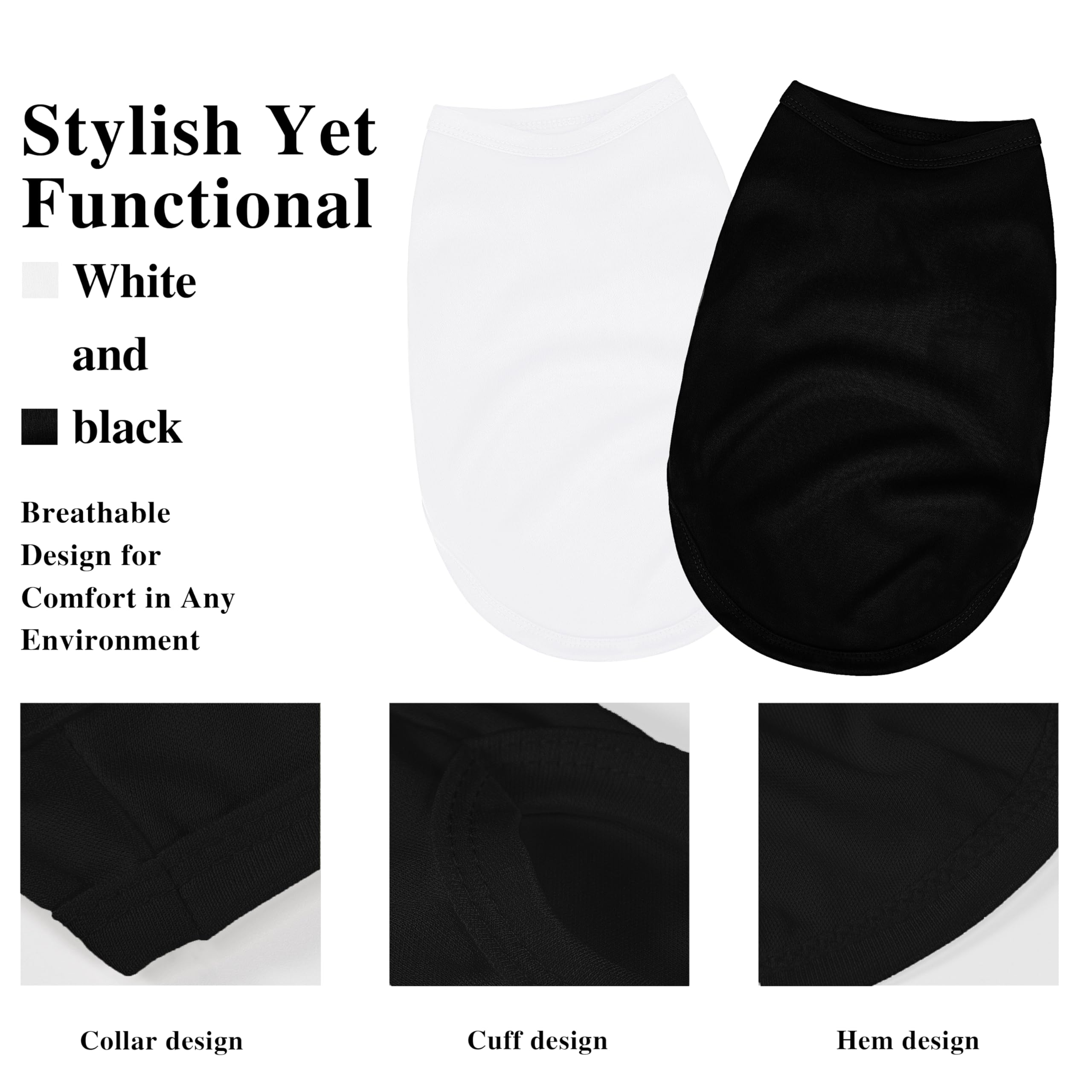 ZIAGAOP two-pack dog shirts back view shows color pairing for versatile styling.