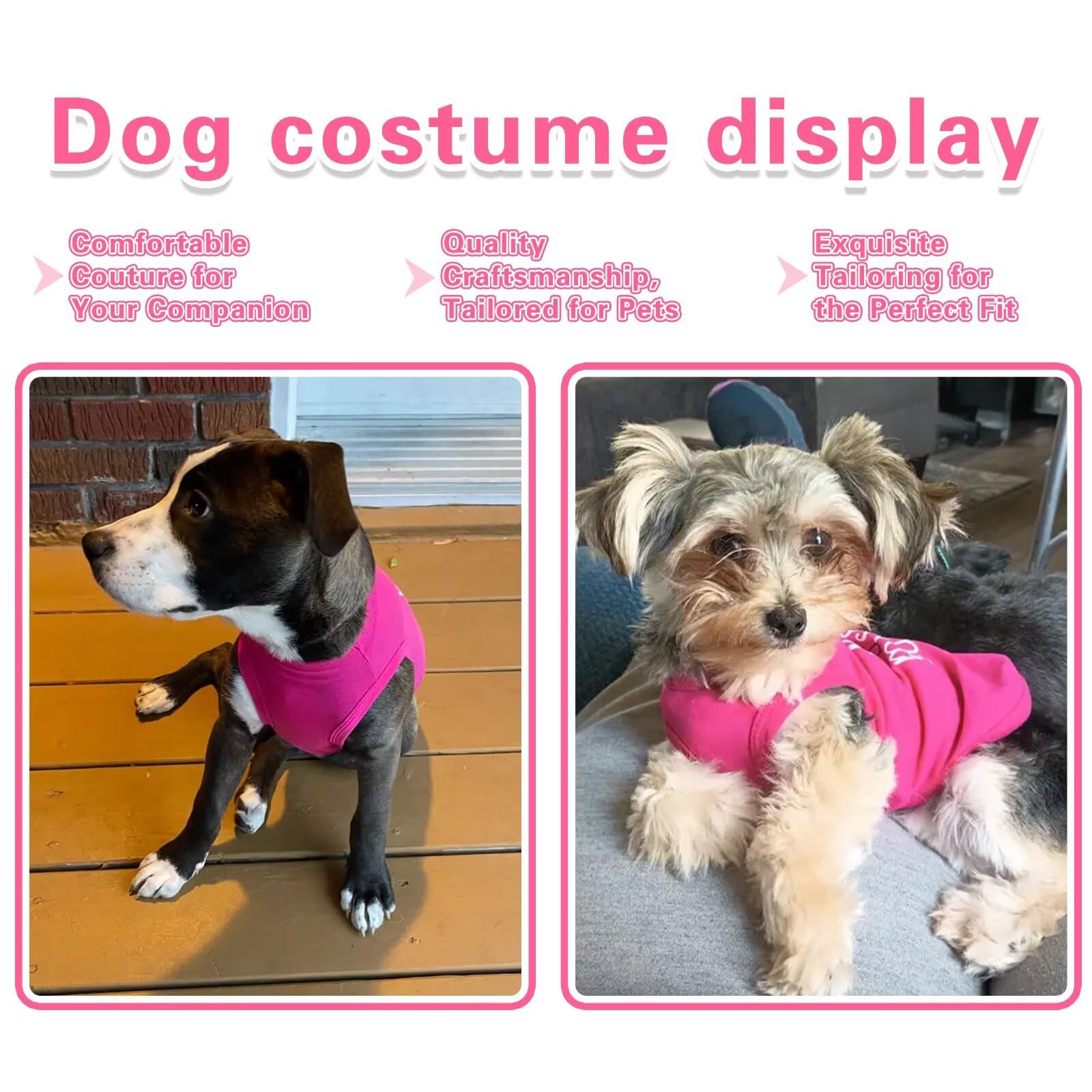 ZIAGAOP dog wearing pink shirt demonstrates sleeveless fit for all seasons