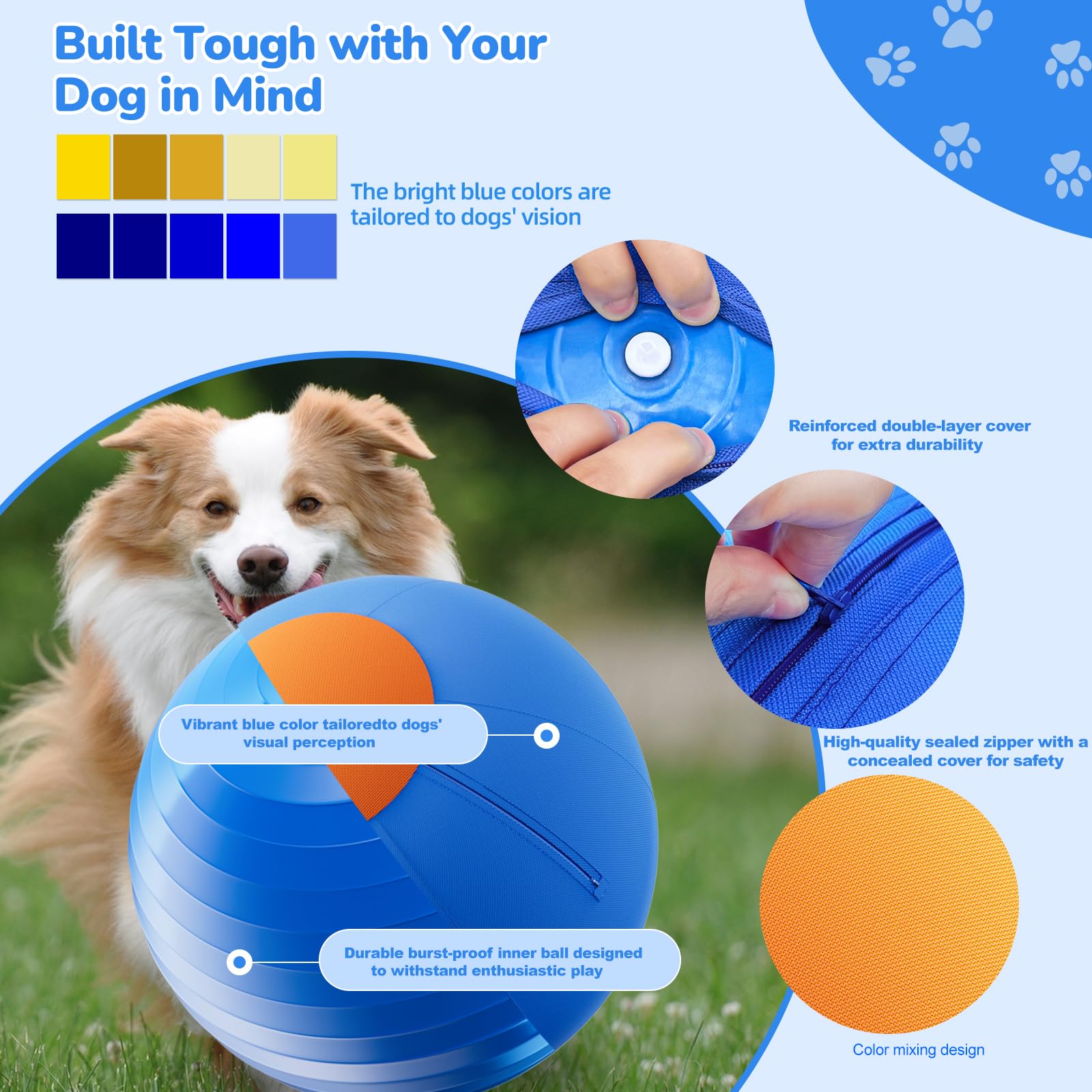 ZIDA herding ball 18inch removable machine-washable cover simplifies cleaning.