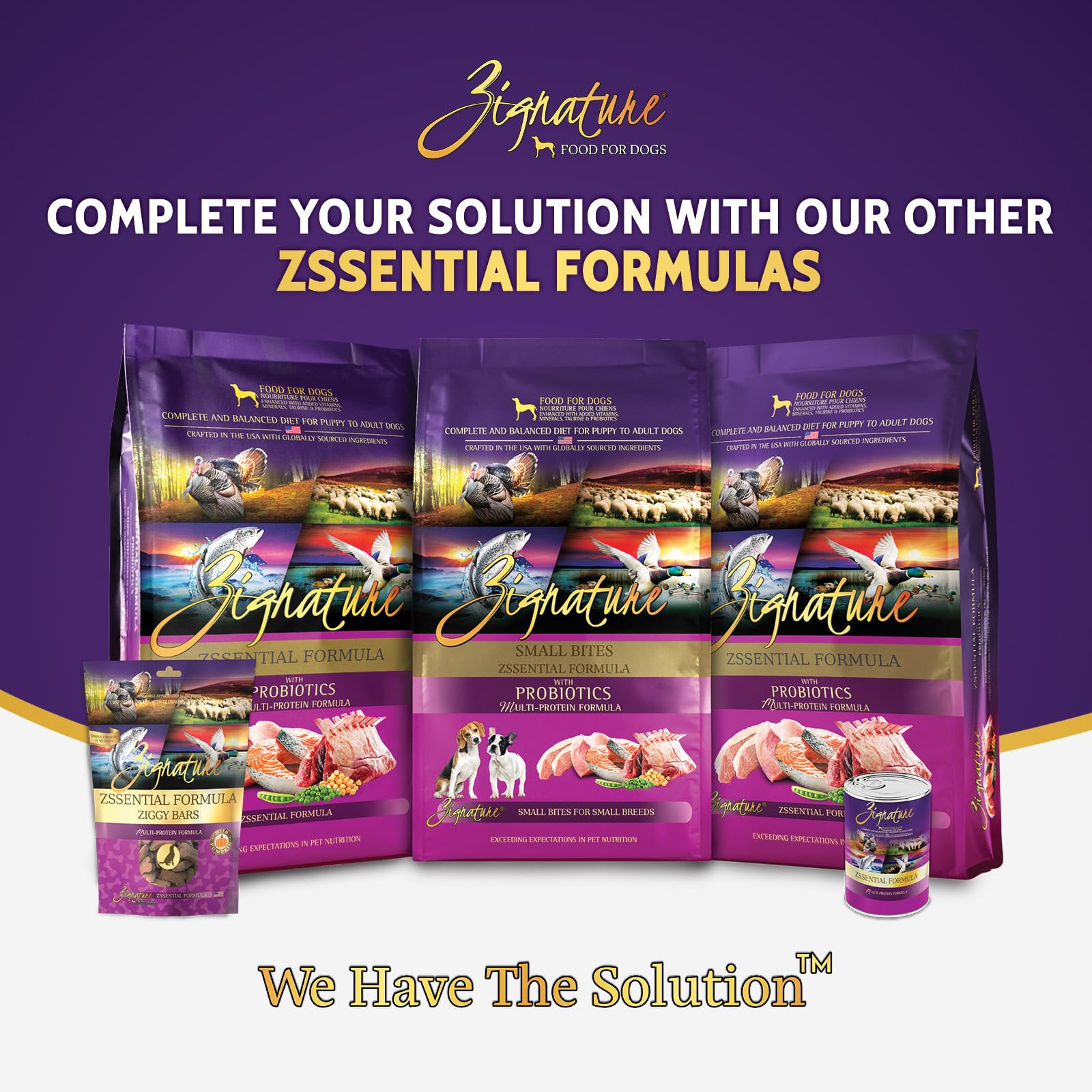 Zignature Zssential 25lb bag on shelf representing long-lasting value