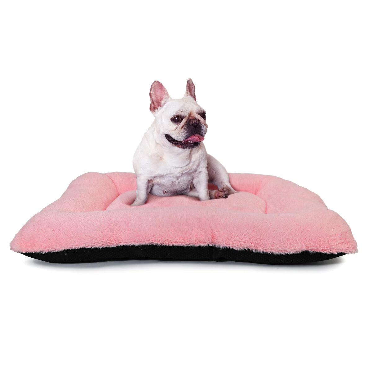 Zihapgpzp 30-inch pink dog crate bed in a crate for cozy sleep.