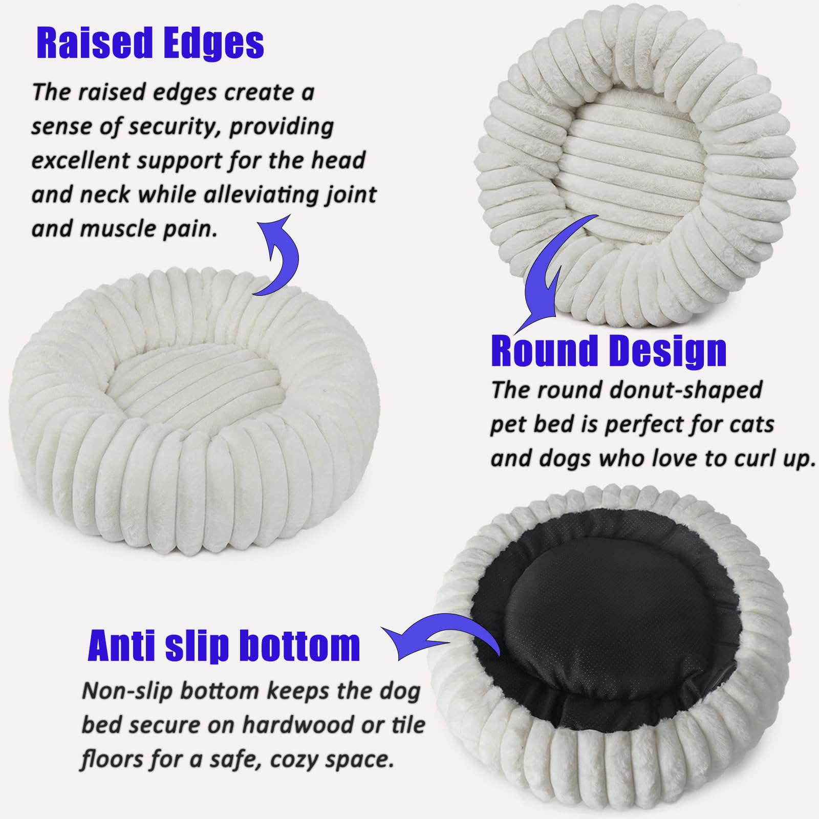 Zihapgpzp Donut small dog bed in-room styling complements a modern home.