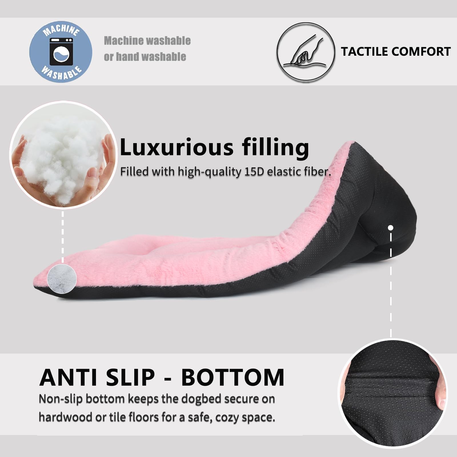 Zihapgpzp machine-washable dog bed with easy cleaning.