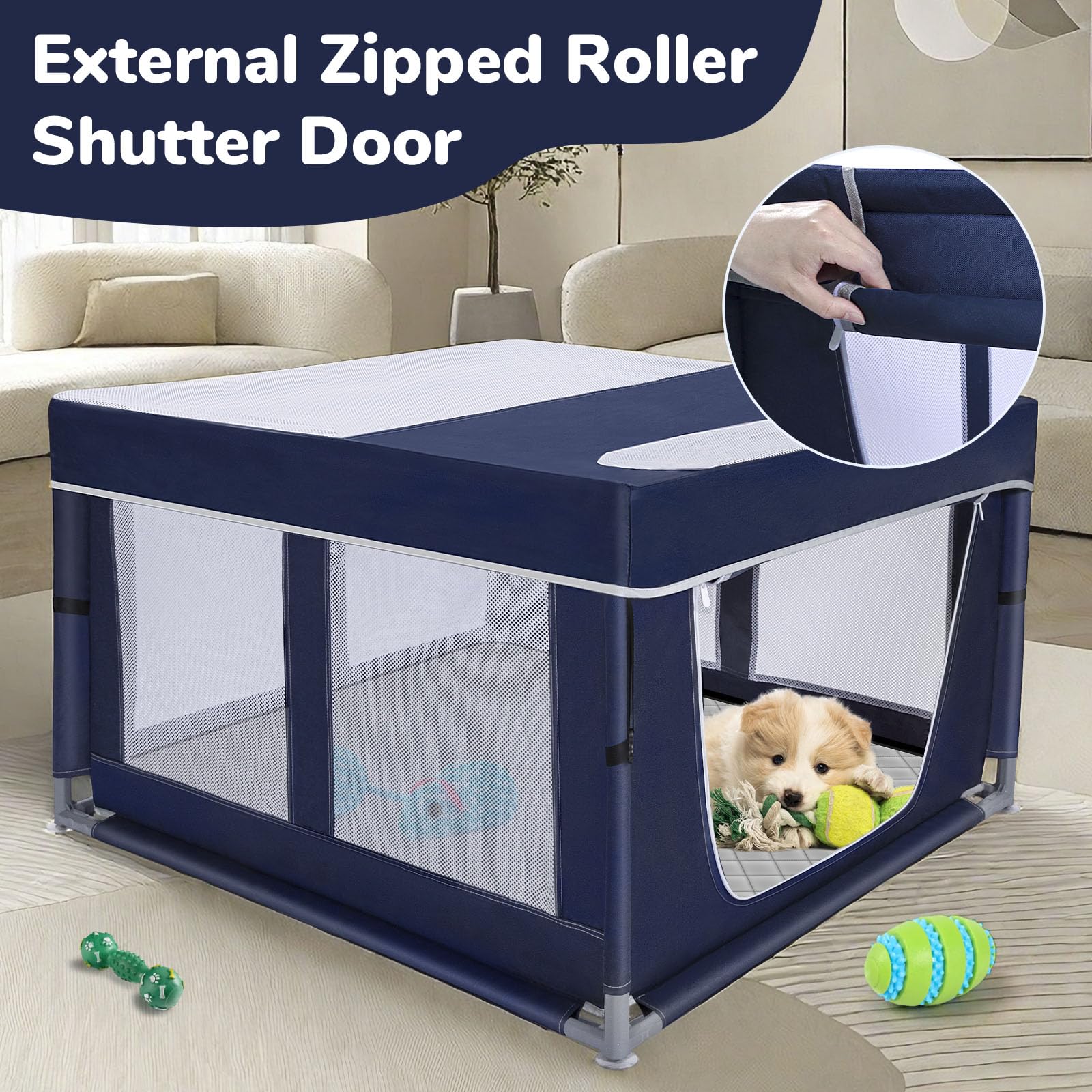 Zikopomi dog playpen pee pad closeup shows absorbent surface.