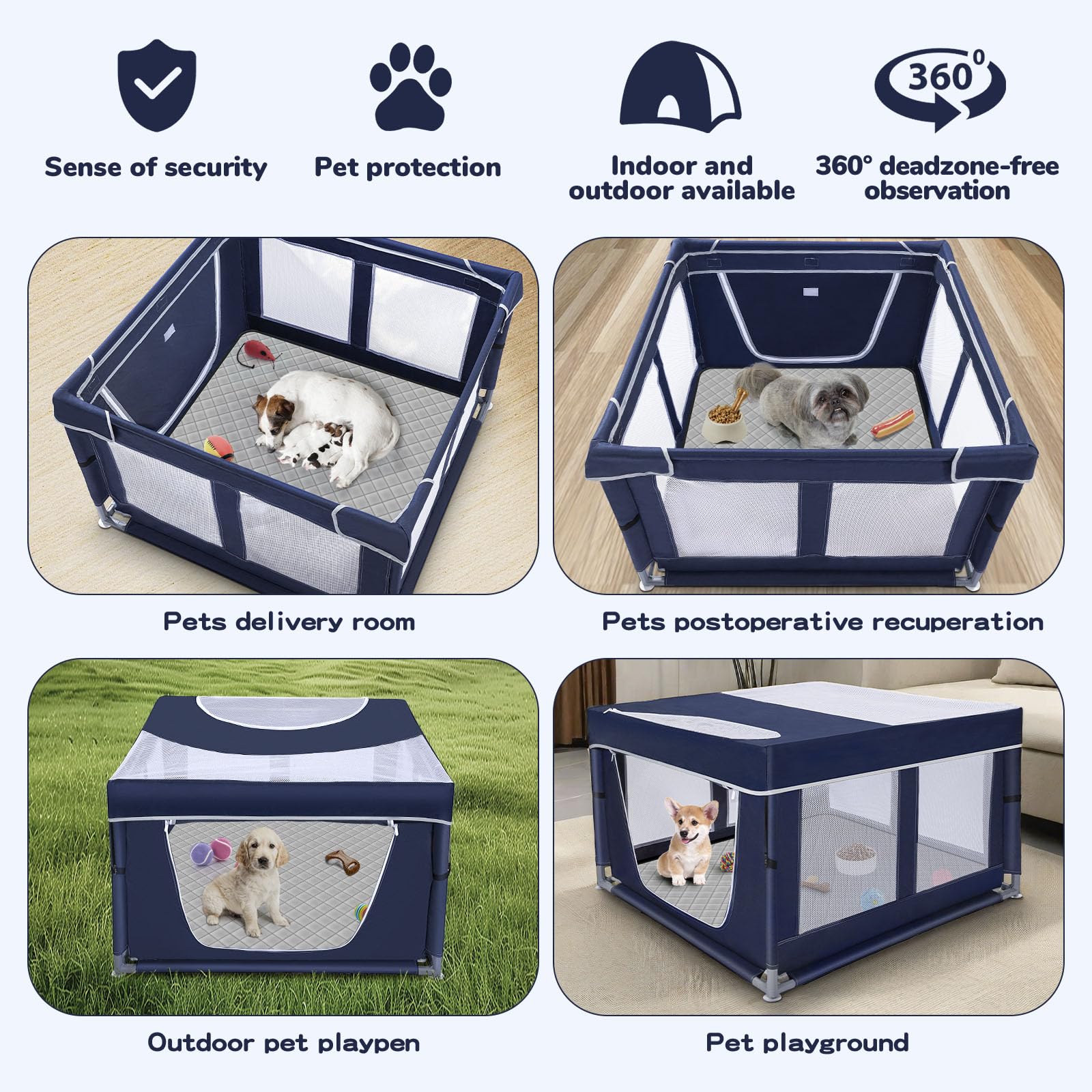 Zikopomi dog playpen suction base closeup reduces floor scratches.