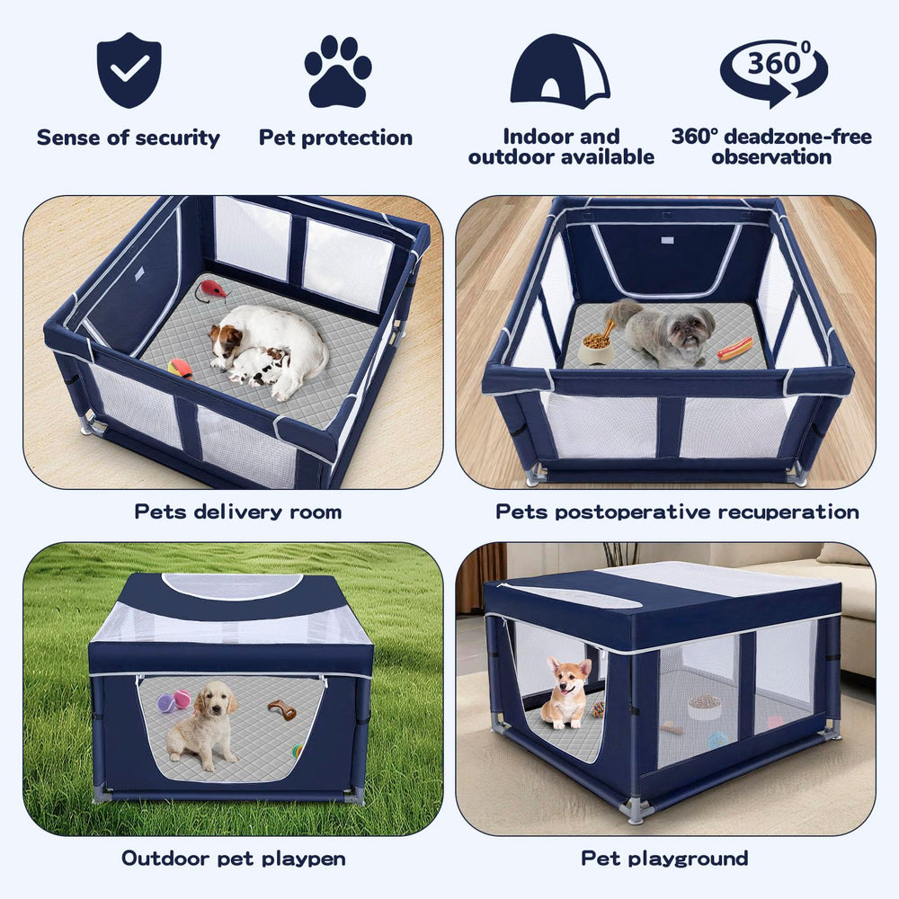 Zikopomi dog playpen suction base closeup reduces floor scratches.