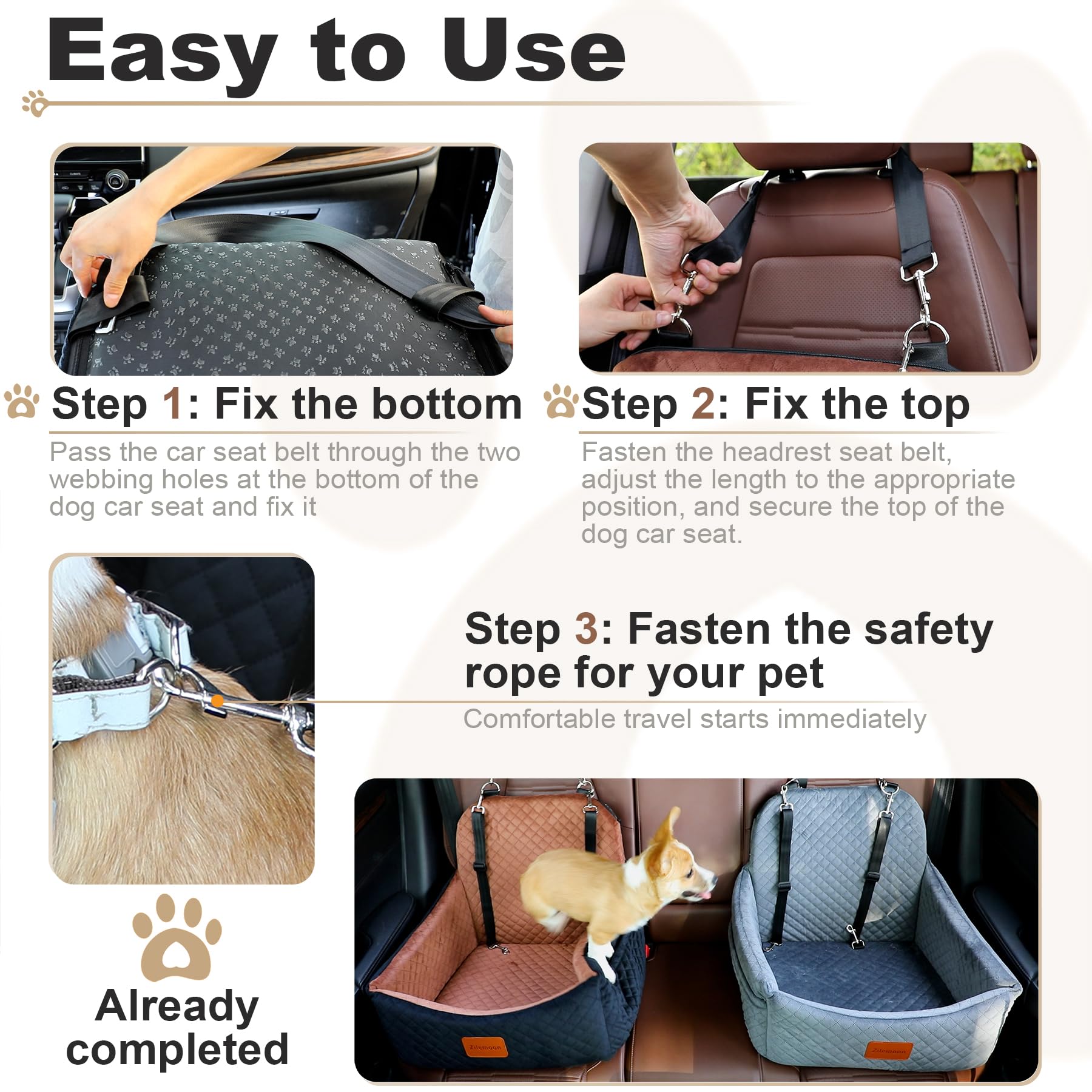 Zilemoon car seat with storage pockets keeps snacks and toys organized.