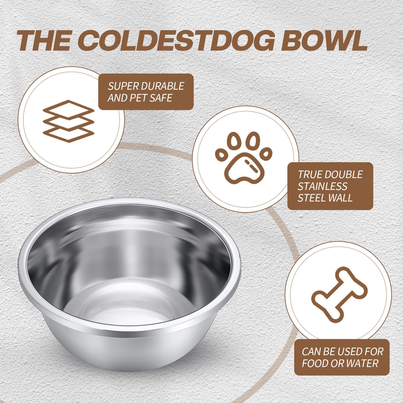 Ziliny large-capacity metal bowls for dry or wet meals for medium to large dogs.