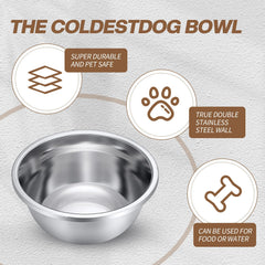 Ziliny large-capacity metal bowls for dry or wet meals for medium to large dogs.