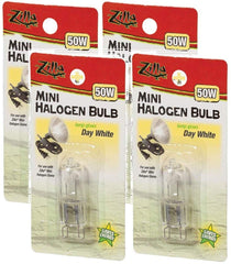Zilla 4-pack mini halogen bulbs deliver radiant heat and daylight for reptile terrariums