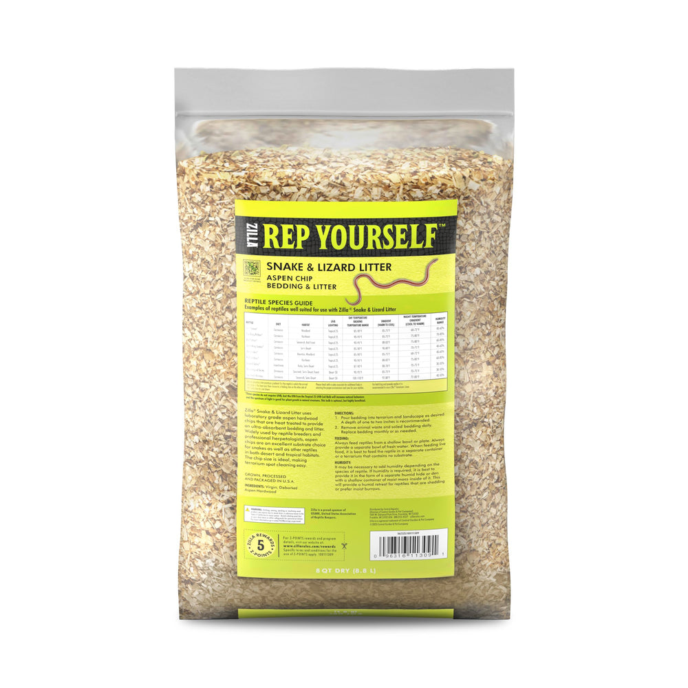 Zilla 8-quart reptile bedding packaging ready to use.