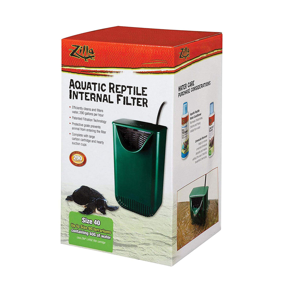 Zilla Aquactic internal water filter in-tank view for terrarium water quality