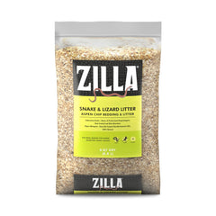 Zilla bedding Aspen chips heat-treated—premium substrate for clean terrarium setup.