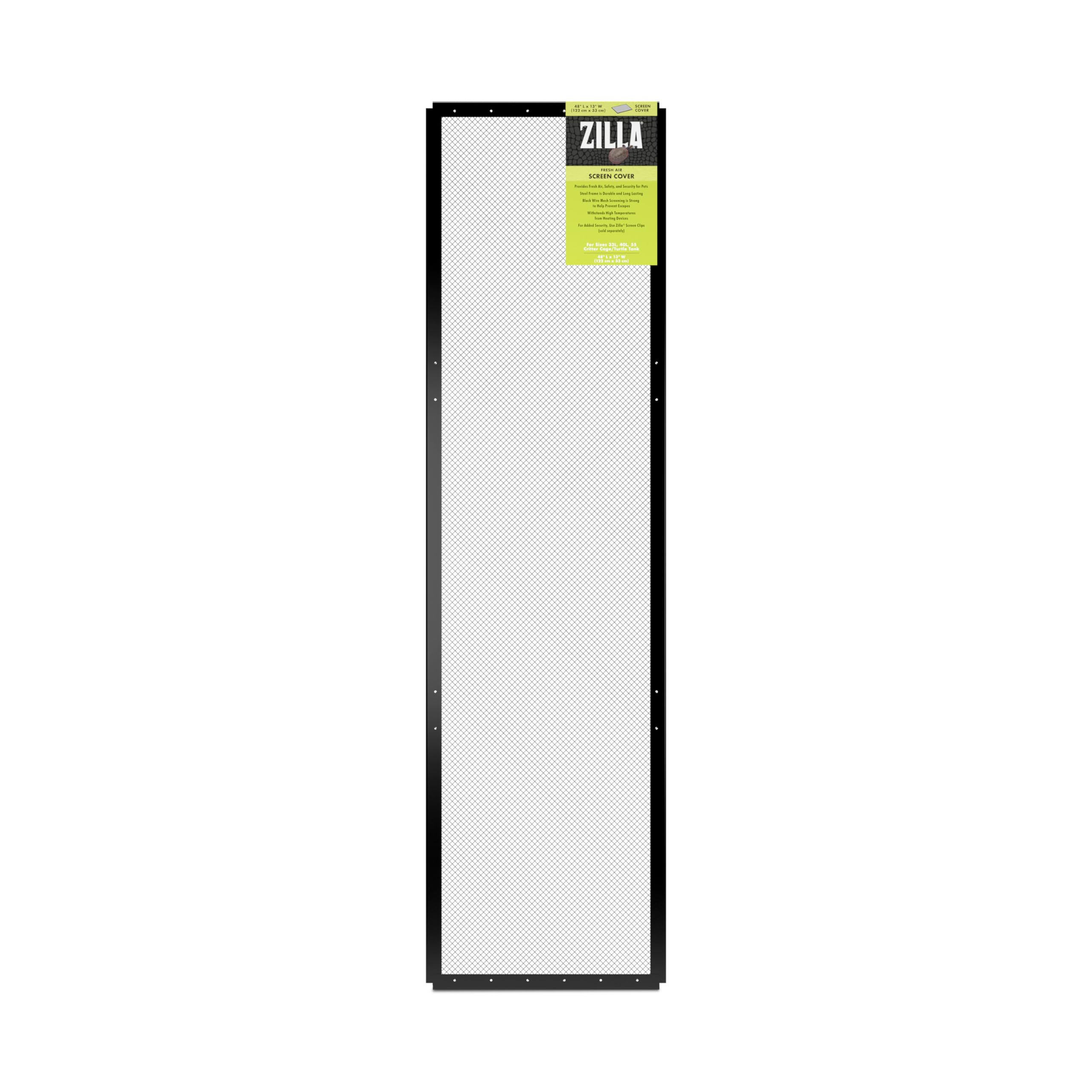 Zilla Fresh Air Screen Cover frame highlights durable steel construction for long-term terrarium use.